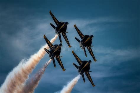 Group of Military Jets in Formation Performing in the Sky at an Air Show Editorial Stock Photo ...