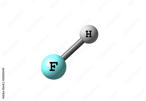 Hydrogen fluoride molecular structure on white background Stock Illustration | Adobe Stock