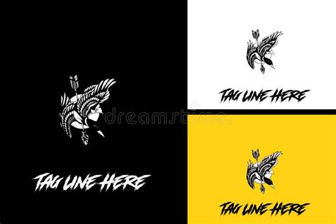 Logo Design of Duck Flying Vector Black and White Stock Vector - Illustration of drawing, beak ...