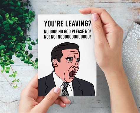 The Office Funny Leaving Card Michael Scott Meme Work | Etsy