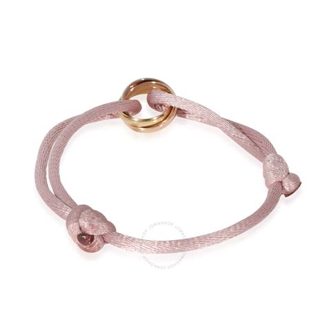 Cartier Pre-Owned Cartier Trinity Bracelet On A Pink Cord in 18k 3 Tone ...