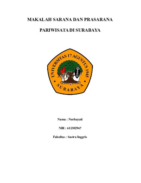 (DOC) MAKALAH SARANA DAN PRASARANA PARIWISATA DI SURABAYA | hayatie Junhae - Academia.edu