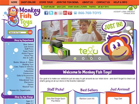 Monkey Fish Toys - Specialty Toys Network - website services for toy stores and toy manufacturers