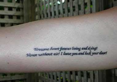 Poem tattoo or Poetry tattoo - Tattoo designs