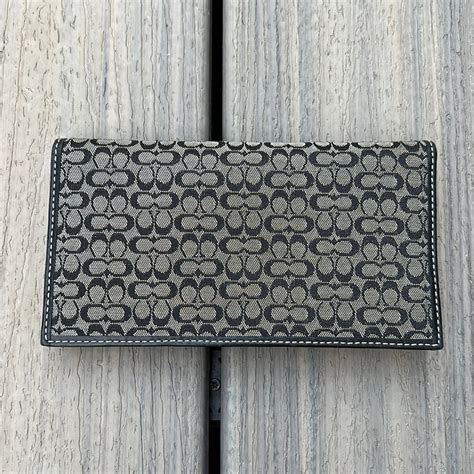 Coach Wallet Bifold Signature See Pattern Black And T… - Gem