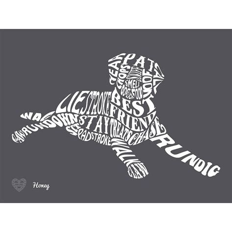 Typographic Dog Word Art Print | Dog words, Word art, Labrador dog pictures