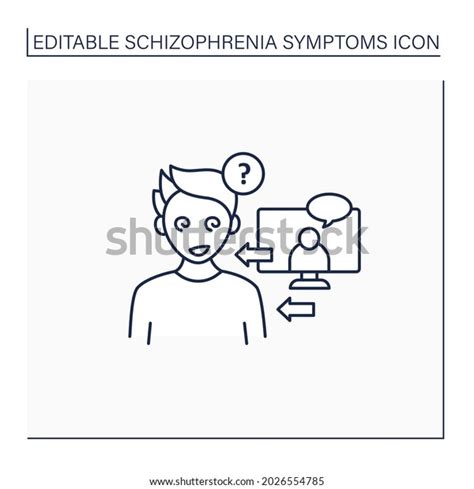 Reference Delusions Line Icon Patient Believe Stock Vector (Royalty ...