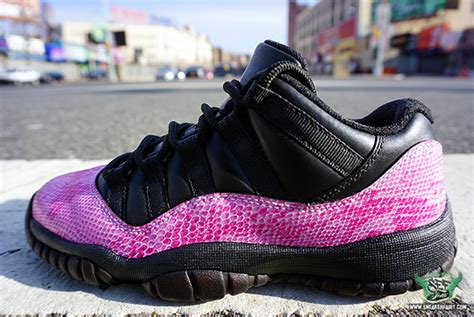 Air Jordan 11 Low Pink Snakeskin Custom - Sneaker Bar Detroit