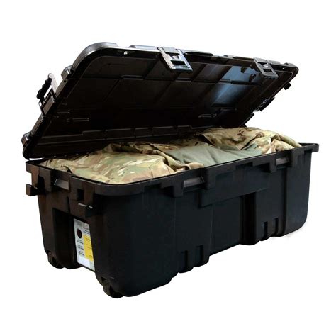 Plano Military Outdoor Storage Trunk Locker Box, Black, Lockable w ...