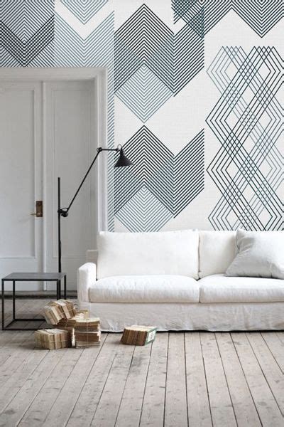 25+ Trendy Designs With Geometric Details For A Modern Home | Geometric wallpaper living room ...