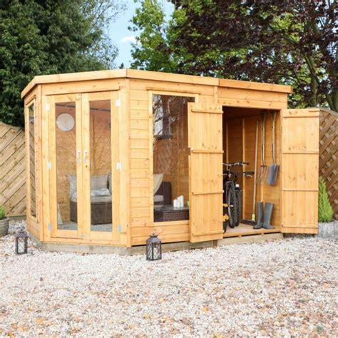 Mercia 11x7 Corner Summerhouse with Side Shed | Garden Street