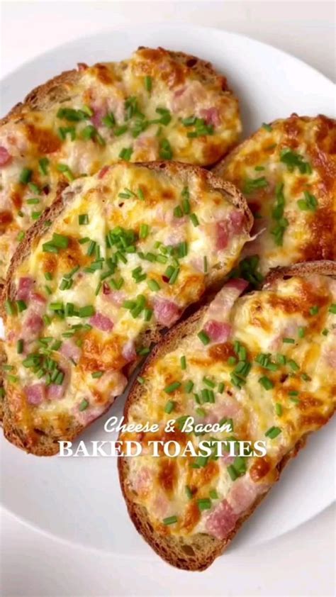 Cheese & Bacon Baked Toasties | Clean eating breakfast recipes, Healthy recipes, Easy meals