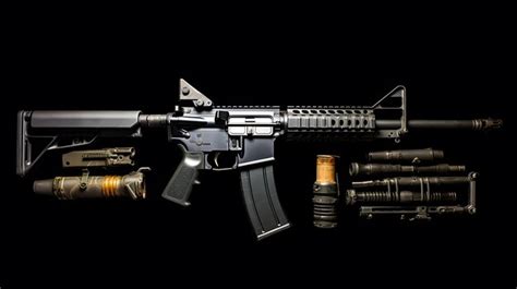 Premium AI Image | Black rifle with components