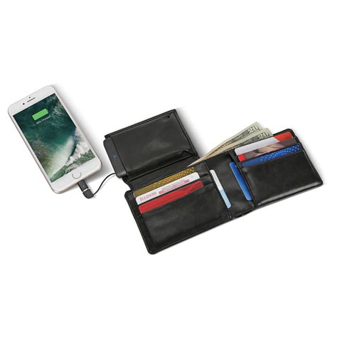 The Phone Charging Wallet - Hammacher Schlemmer