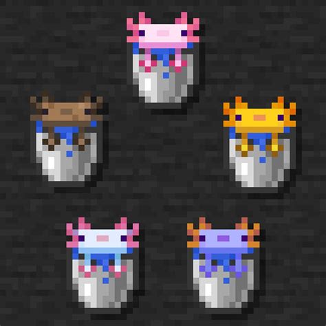 Coloured Axolotl Bucket Minecraft Data Pack