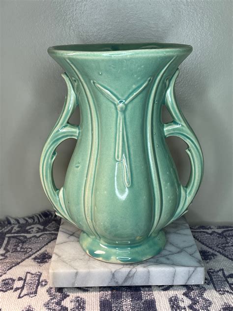 8-inch McCoy Turquoise Vase | Etsy