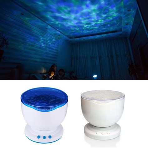 LED Night Light Starry Sky Ocean Wave Projector Lamp with Music MP3 ...