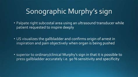 MURPHY'S SIGN of cholecystitis/gallbladder: sign of acute or chronic