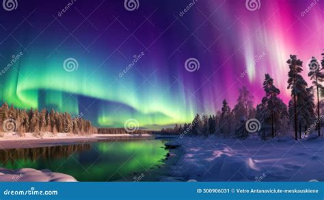 Northern Lights or Aurora Borealis in the Night Sky Stock Image - Image ...