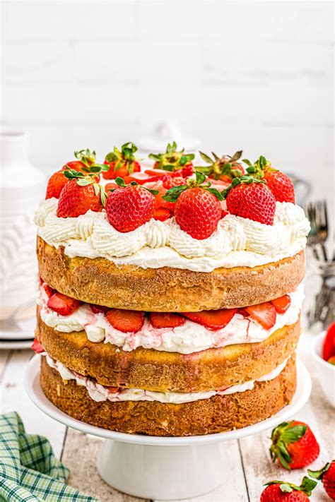 Strawberry Cream Cake • Food Folks and Fun