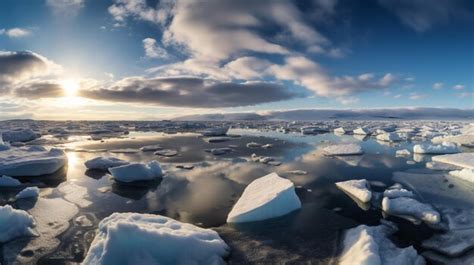 Premium AI Image | A photo of icebergs in the arctic ocean.