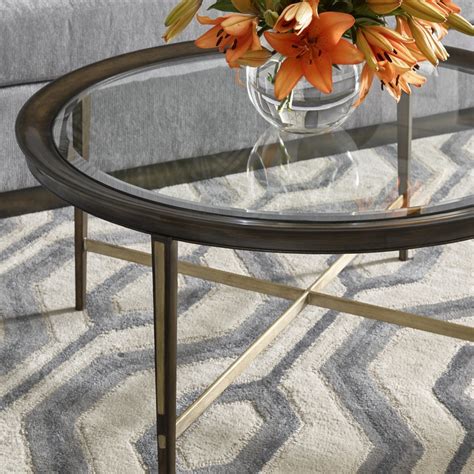 Round glass coffee table from our modern Dakota collection