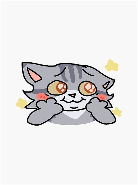 "blushing cartoon cat meme" Sticker for Sale by conspystery | Redbubble