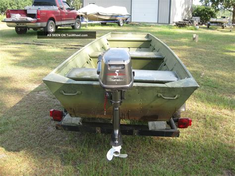 1994 Alumacraft Jon Boat Model 1236 Trailer 5 Hp Motor