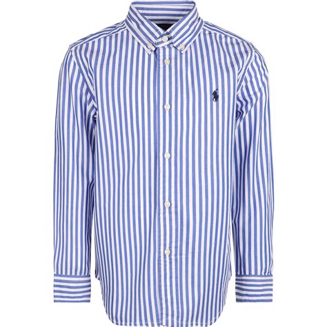 Polo Ralph Lauren Boys Pinstripe Shirt in Blue — BAMBINIFASHION.COM