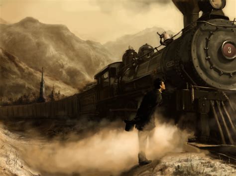 Train Station Arrival - Digital Painting - Ricky Colson Art