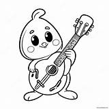 Cute Cartoon Mandolin Coloring Page 33074 26155 sketch template