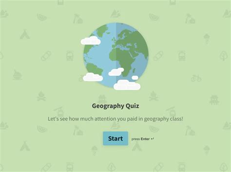 Online Geography Quiz Template