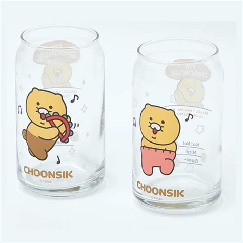 Kakao Friends Choonsik Somaek Glass 2P Set Soju Beer Glasses | Shopee ...