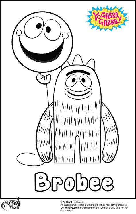 Brobee Yo Gabba Gabba Coloring Pages | Team colors