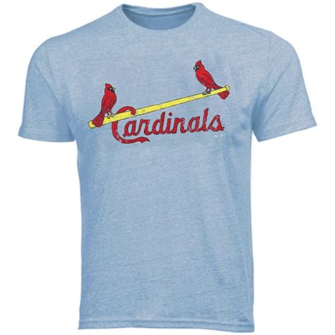 Majestic Threads St. Louis Cardinals Primary Logo Tri-Blend T-Shirt - Light Blue