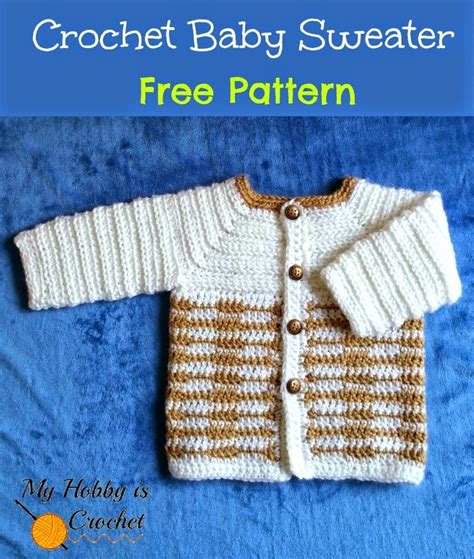 Crochet Unisex Baby Sweater "Heartbeat"- Free Crochet Pattern with Tutorial