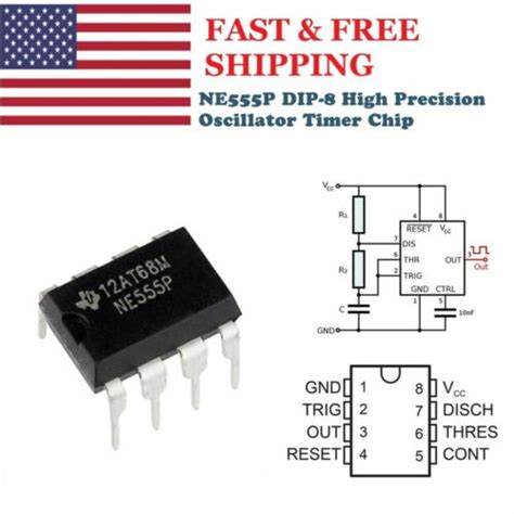 25/50pc NE555P Single Precision Time DIP-8 Single Bipolar Timers IC for Arduino | eBay