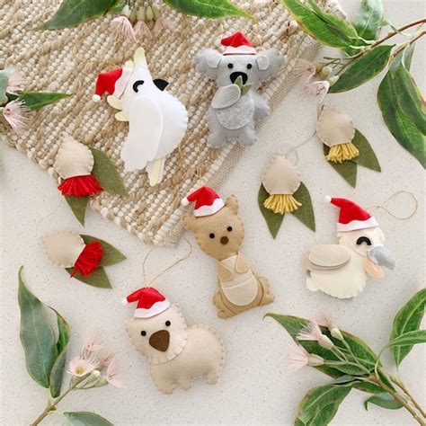 Australian Animals Christmas Decorations Tree Ornaments Felt - Etsy