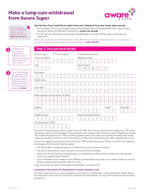 Fillable Online Make a lump sum withdrawal from ... Fax Email Print ...