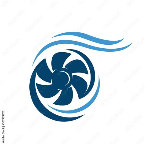 new abstract water wind turbine logo design vector illustrations Stock Vector | Adobe Stock