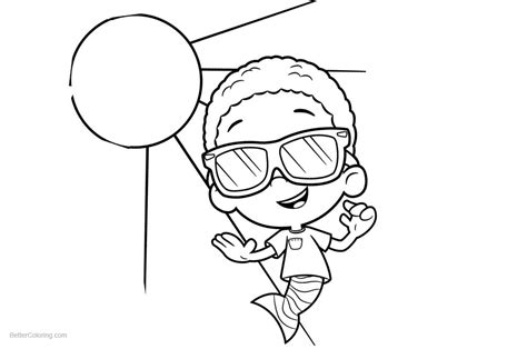 Bubble Guppies Goby Coloring Pages Lineart - Free Printable Coloring Pages