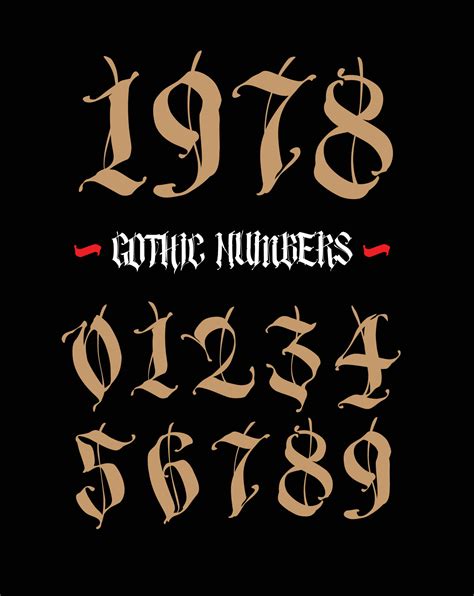 Numbers In Gothic Font - Design Talk