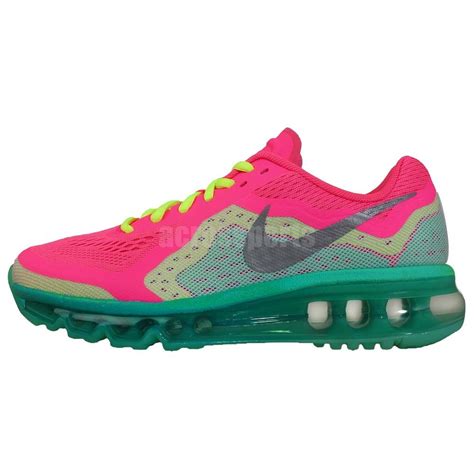 Nike Air Max 2014 GS Pink Silve Green 2014 Girls Youth Womens Running ...