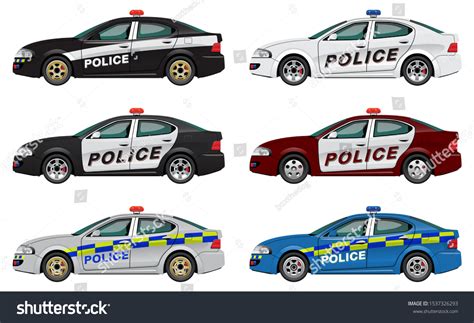 Vector Eps10 Set Police Car Different Stock Vector (Royalty Free ...