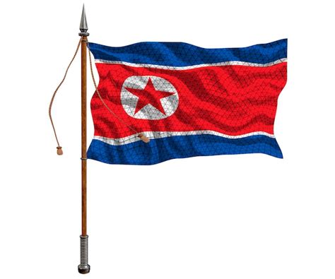 Premium Photo | National flag of North Korea Background with flag of ...