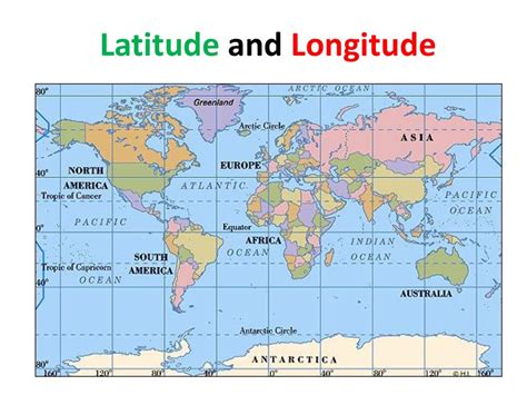 Longitude And Latitude Map With Degrees