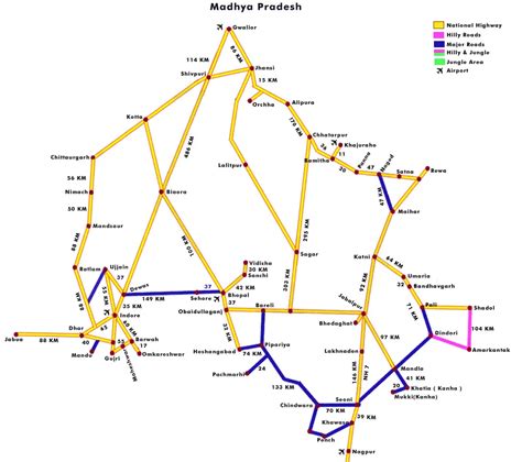 Road Map of Madhya Pradesh - Mapsof.Net