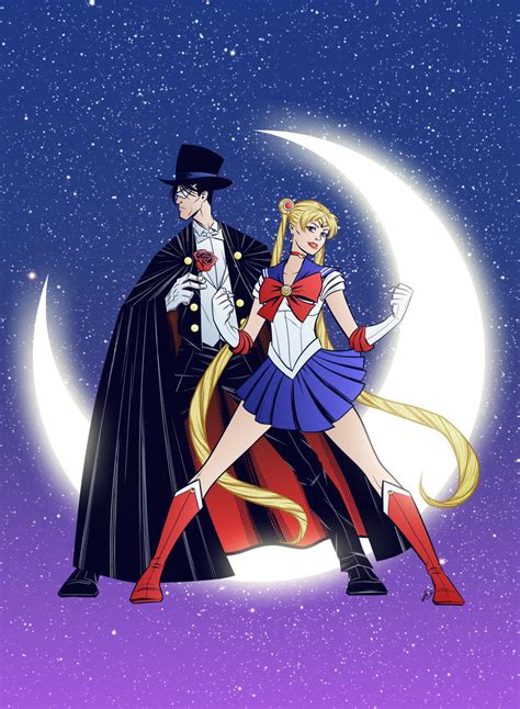 Sailor Moon and Tuxedo Mask by gadgetwk on DeviantArt