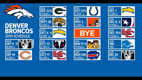 Denver Broncos release 2019 schedule | 9news.com