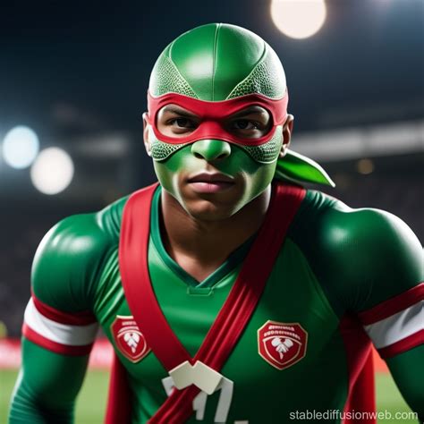 kylian mbappe footballer as a mutant ninja turtle Prompts | Stable ...